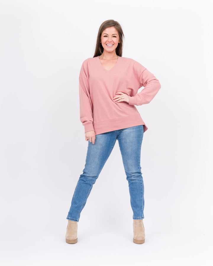 Z Supply Modern V-Neck Weekender -Rosebud