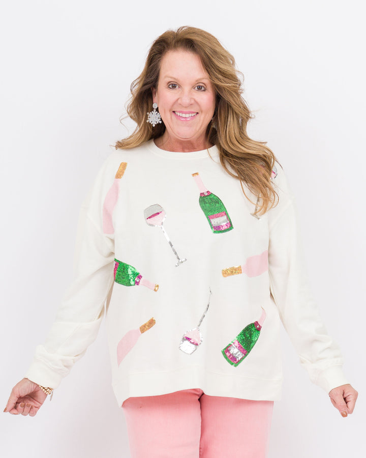 Mud Pie Holiday Sparkle Sweater - White