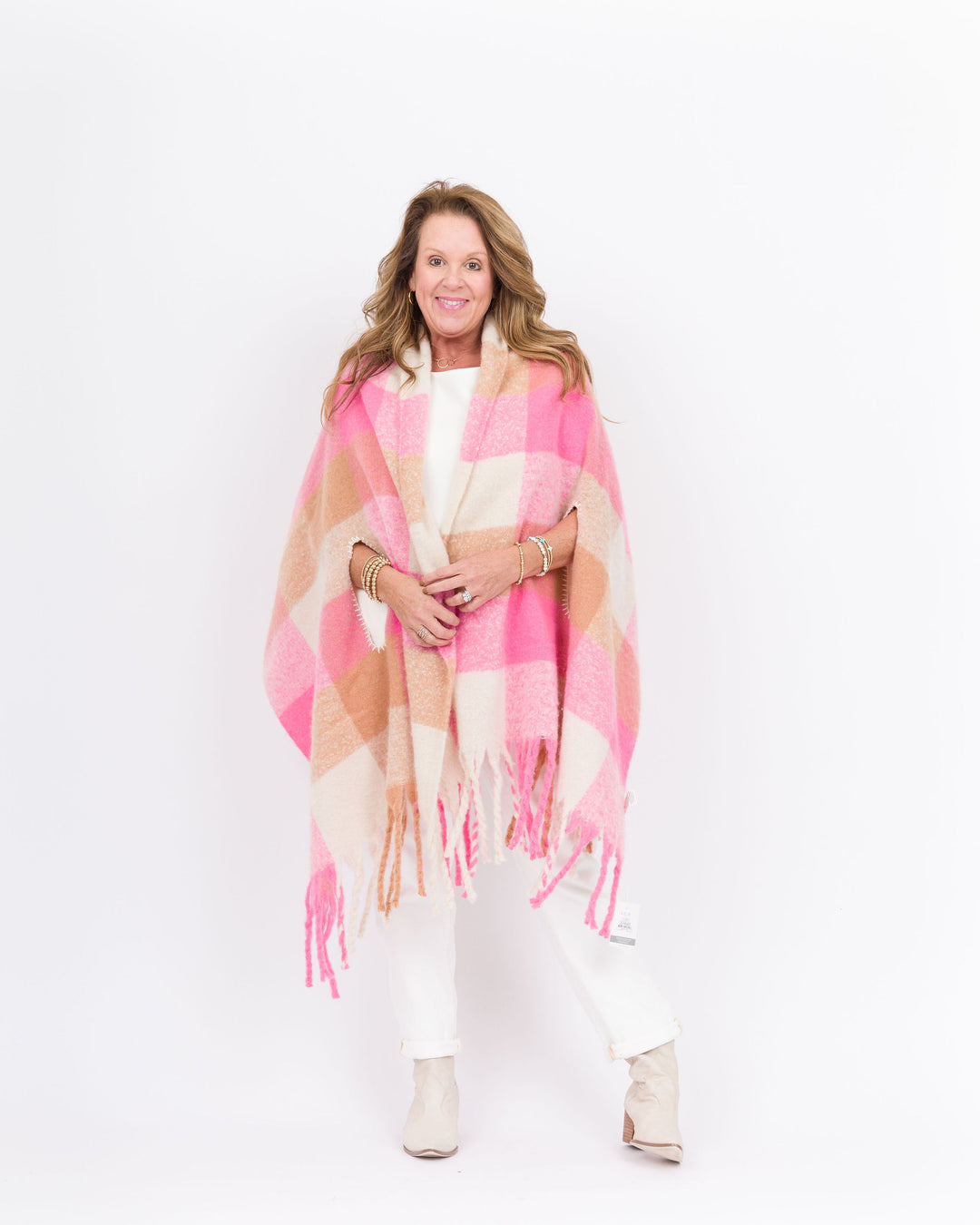 Mud Pie Bright Scarf Wrap - Pink