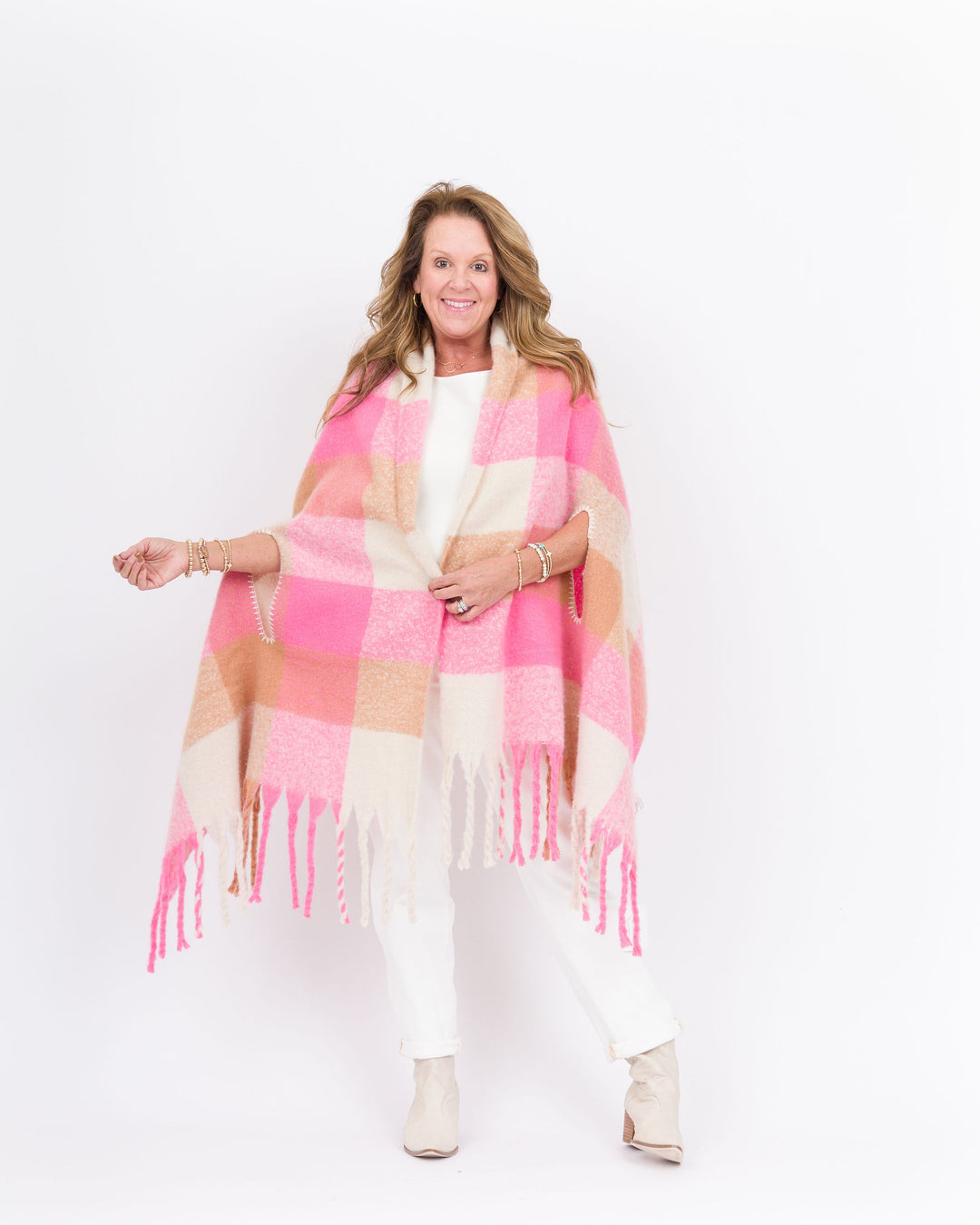 Mud Pie Bright Scarf Wrap - Pink