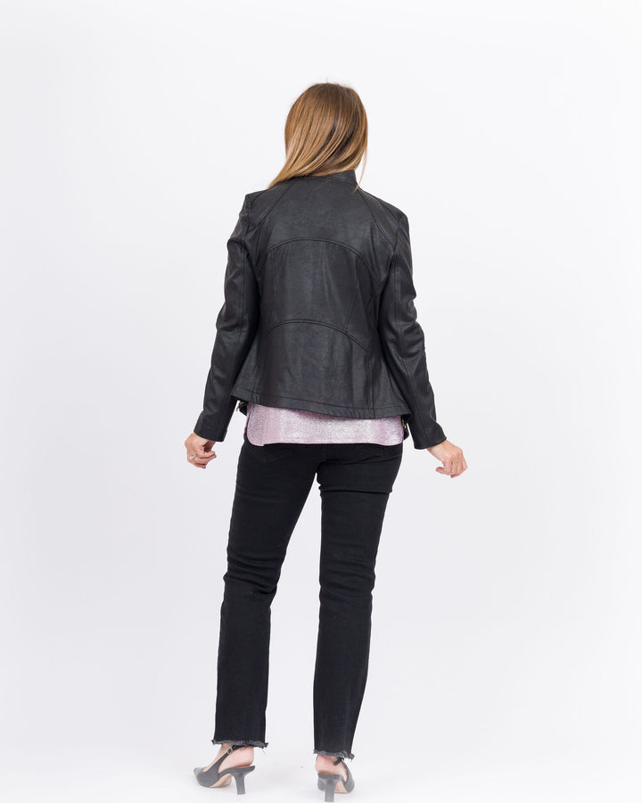 Clara Sunwoo Liquid Leather Jacket -Black