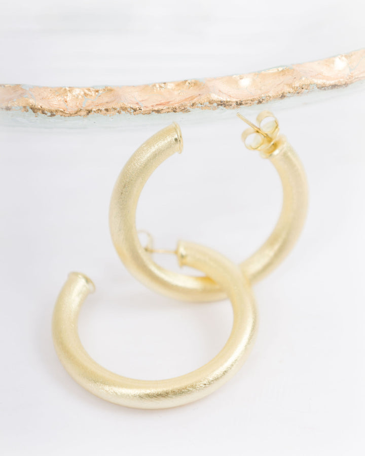 Sheila Fajl Chantal Hoop Earrings 1-3/4 Gold