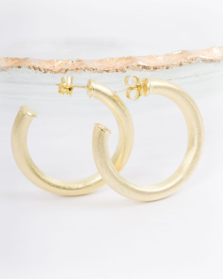 Sheila Fajl Chantal Hoop Earrings 1-3/4 Gold