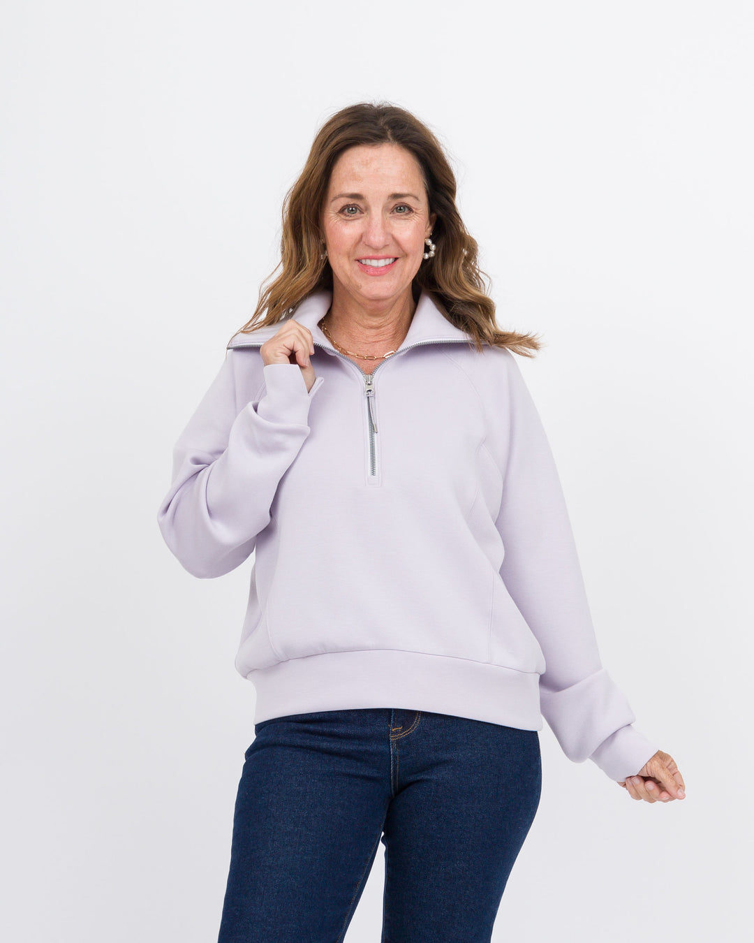 Spanx Air Essentials Half Zip-Violet Air-Final Sale