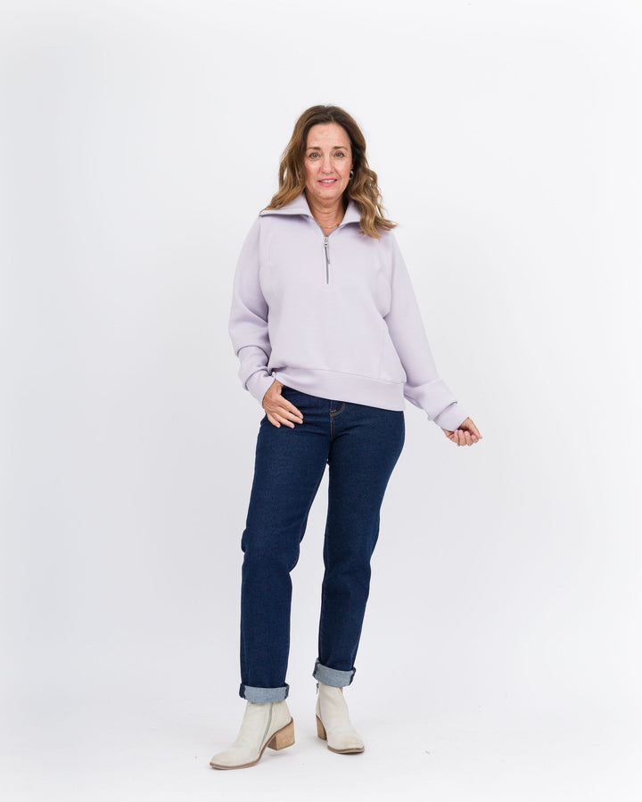 Spanx Air Essentials Half Zip-Violet Air-Final Sale