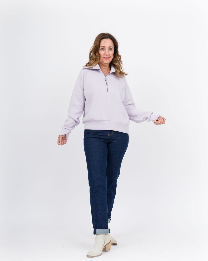 Spanx Air Essentials Half Zip-Violet Air-Final Sale