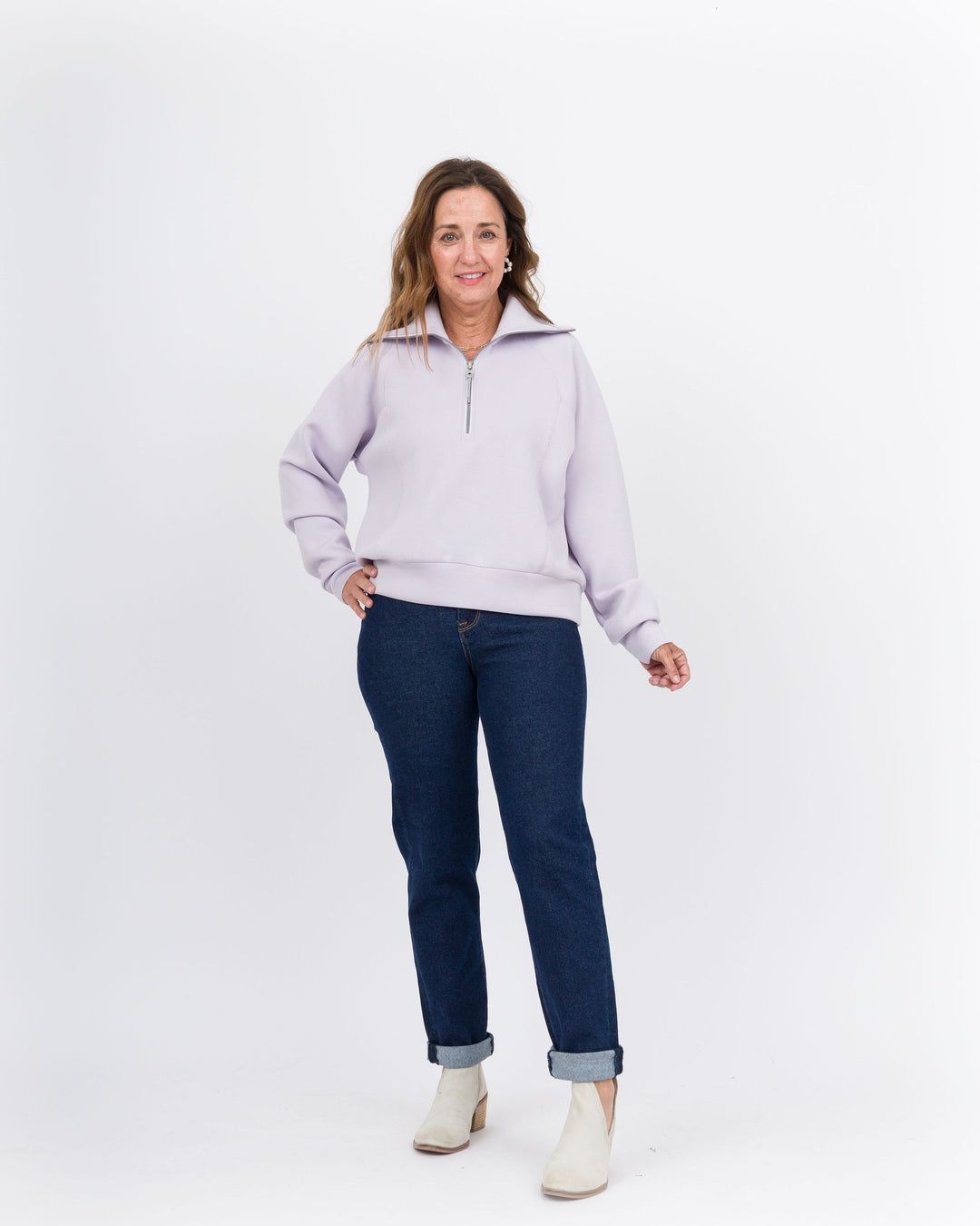 Spanx Air Essentials Half Zip-Violet Air-Final Sale