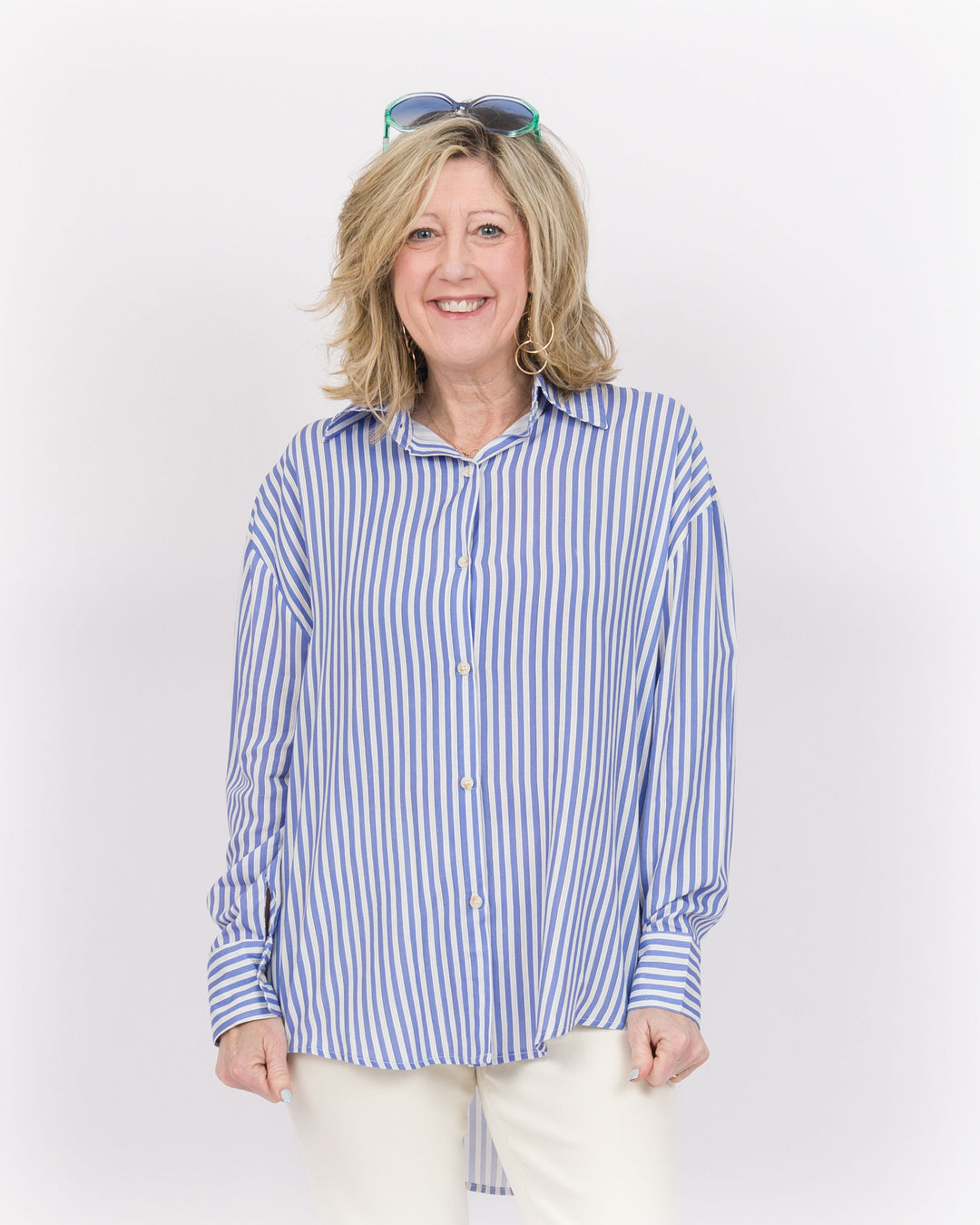 The Kathryn Shirt- Blue Stripe