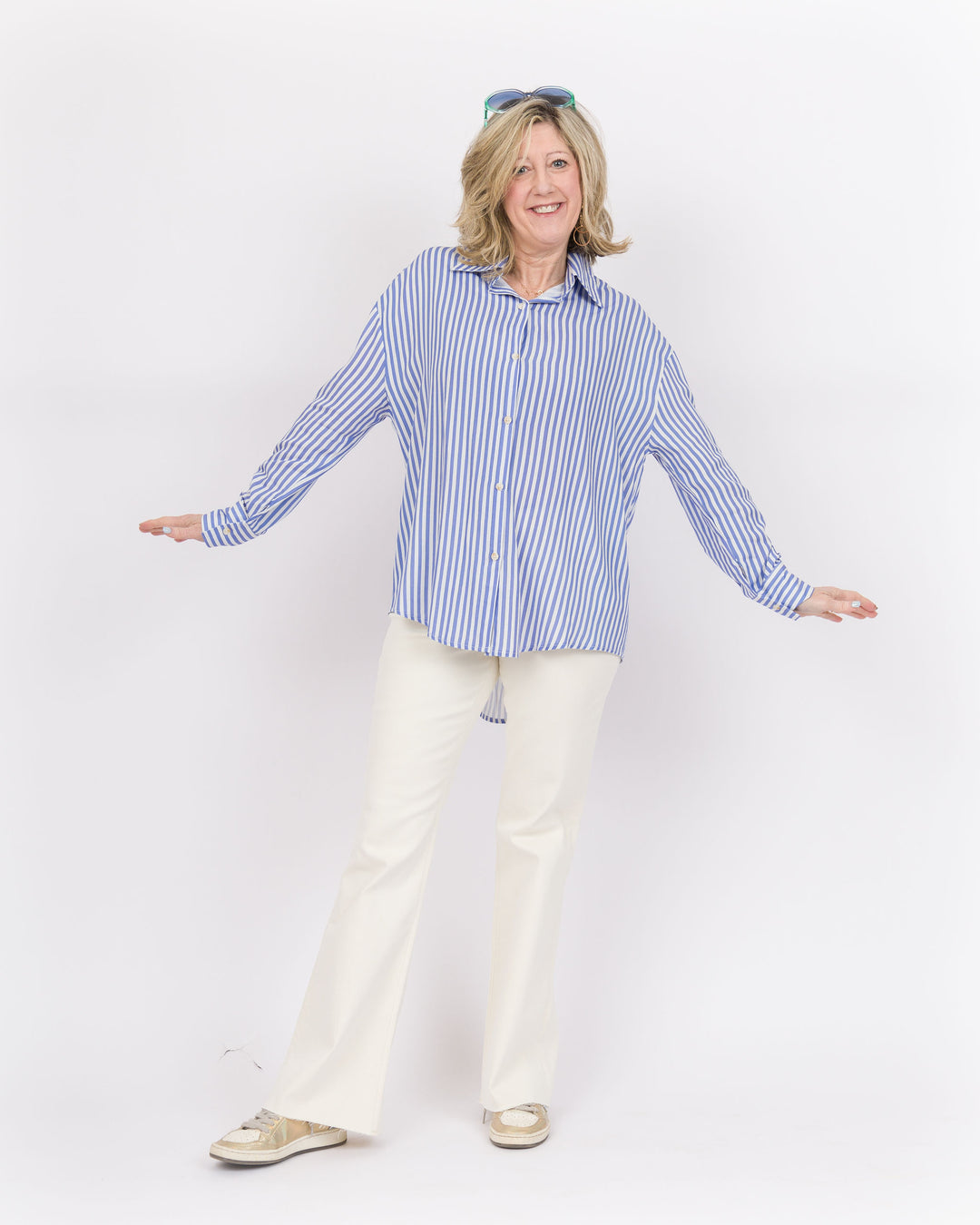 The Kathryn Shirt- Blue Stripe