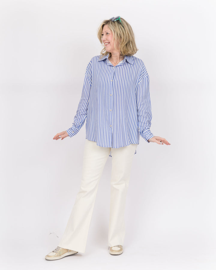 The Kathryn Shirt- Blue Stripe