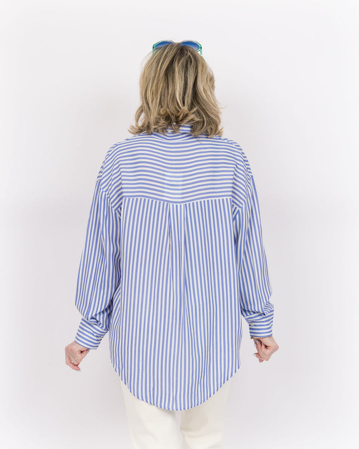 The Kathryn Shirt- Blue Stripe