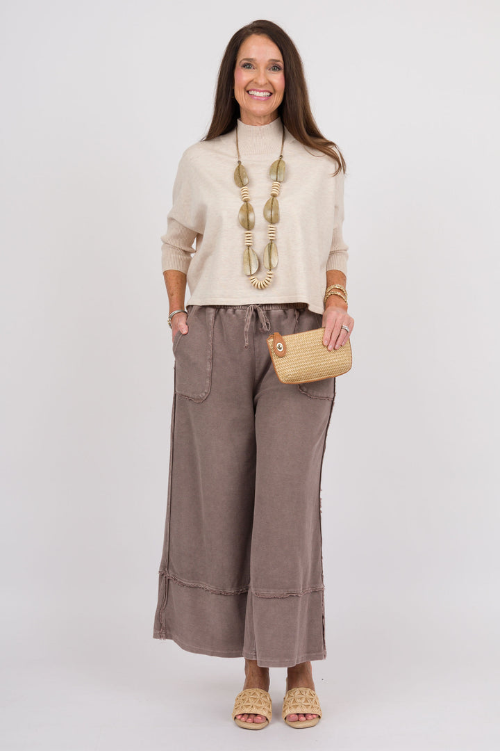 Easy Street Wide Leg Pants - Espresso