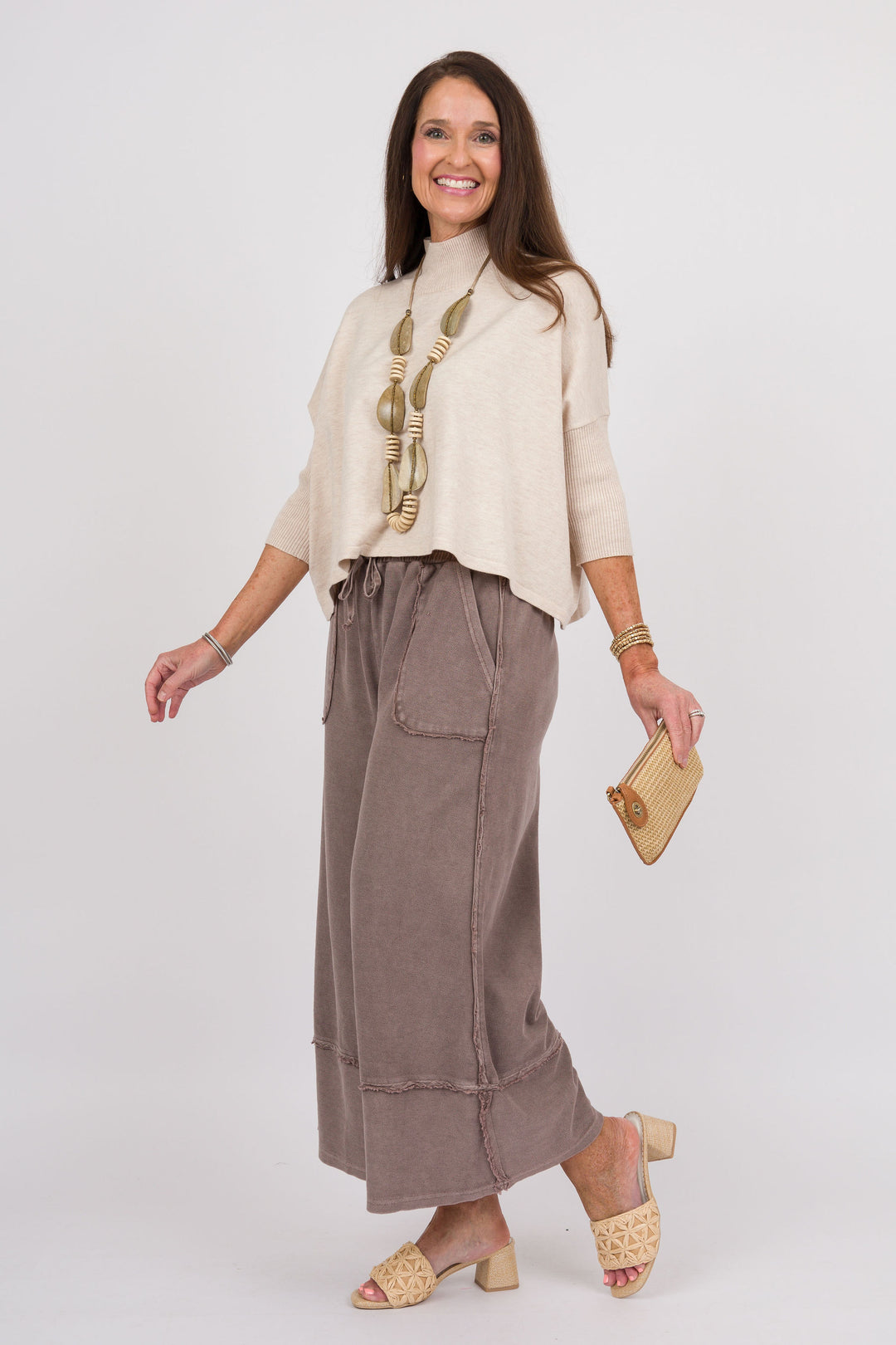 Easy Street Wide Leg Pants - Espresso