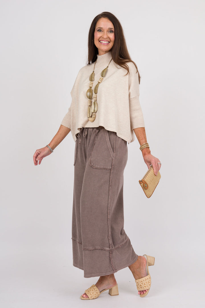 Easy Street Wide Leg Pants - Espresso