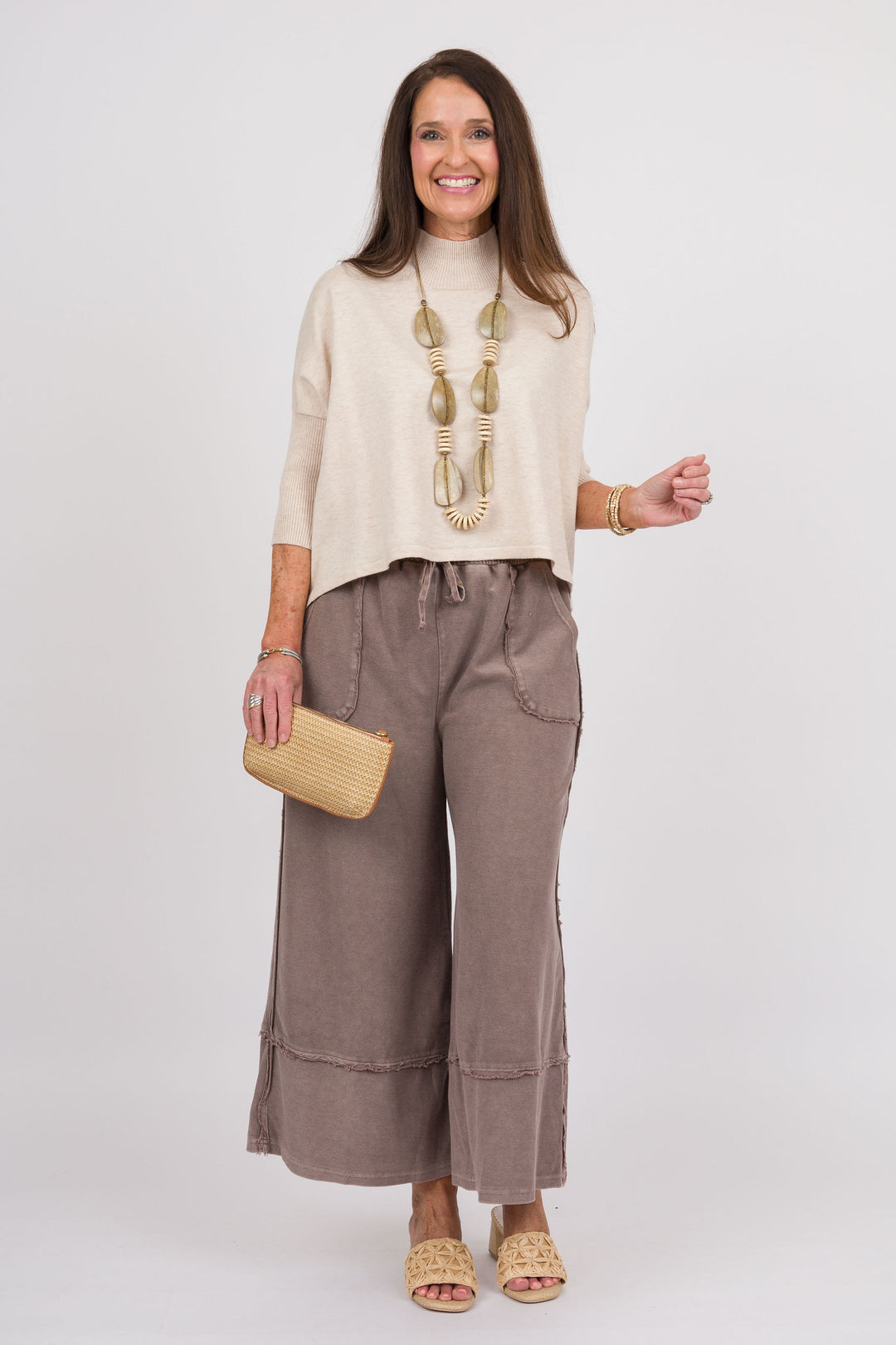 Easy Street Wide Leg Pants - Espresso