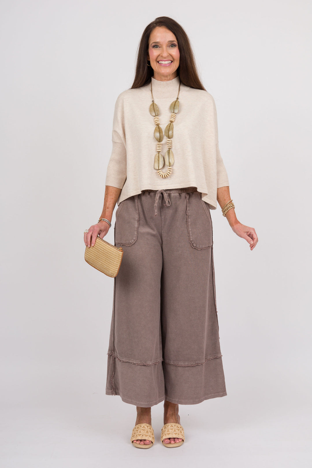 Easy Street Wide Leg Pants - Espresso