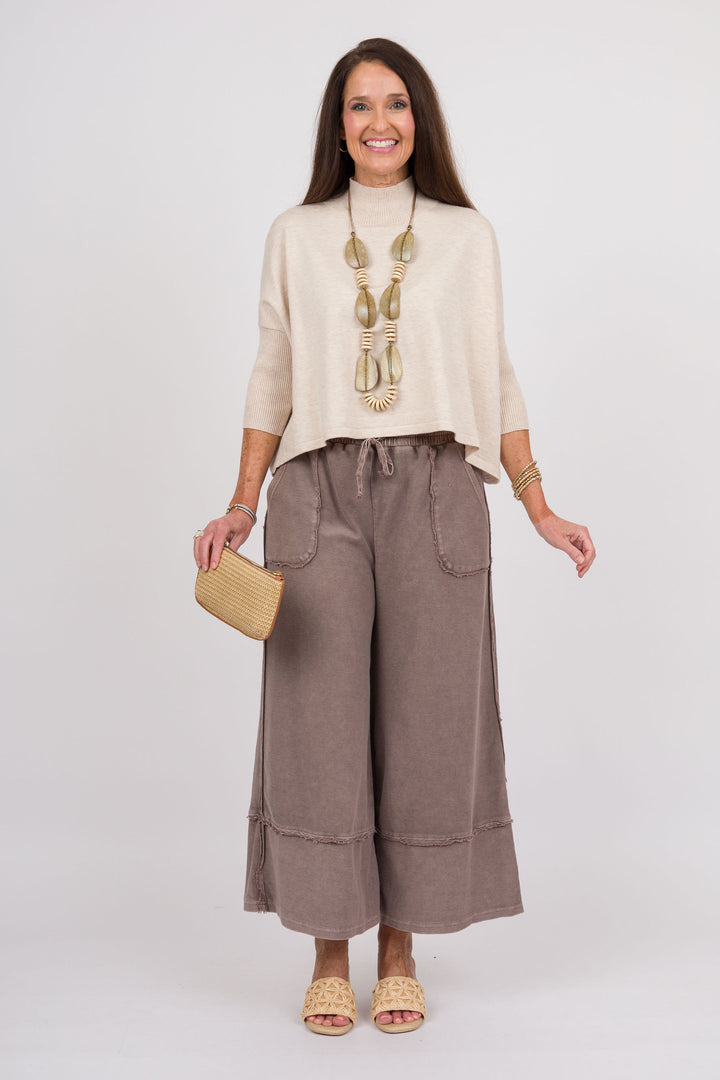 Easy Street Wide Leg Pants - Espresso