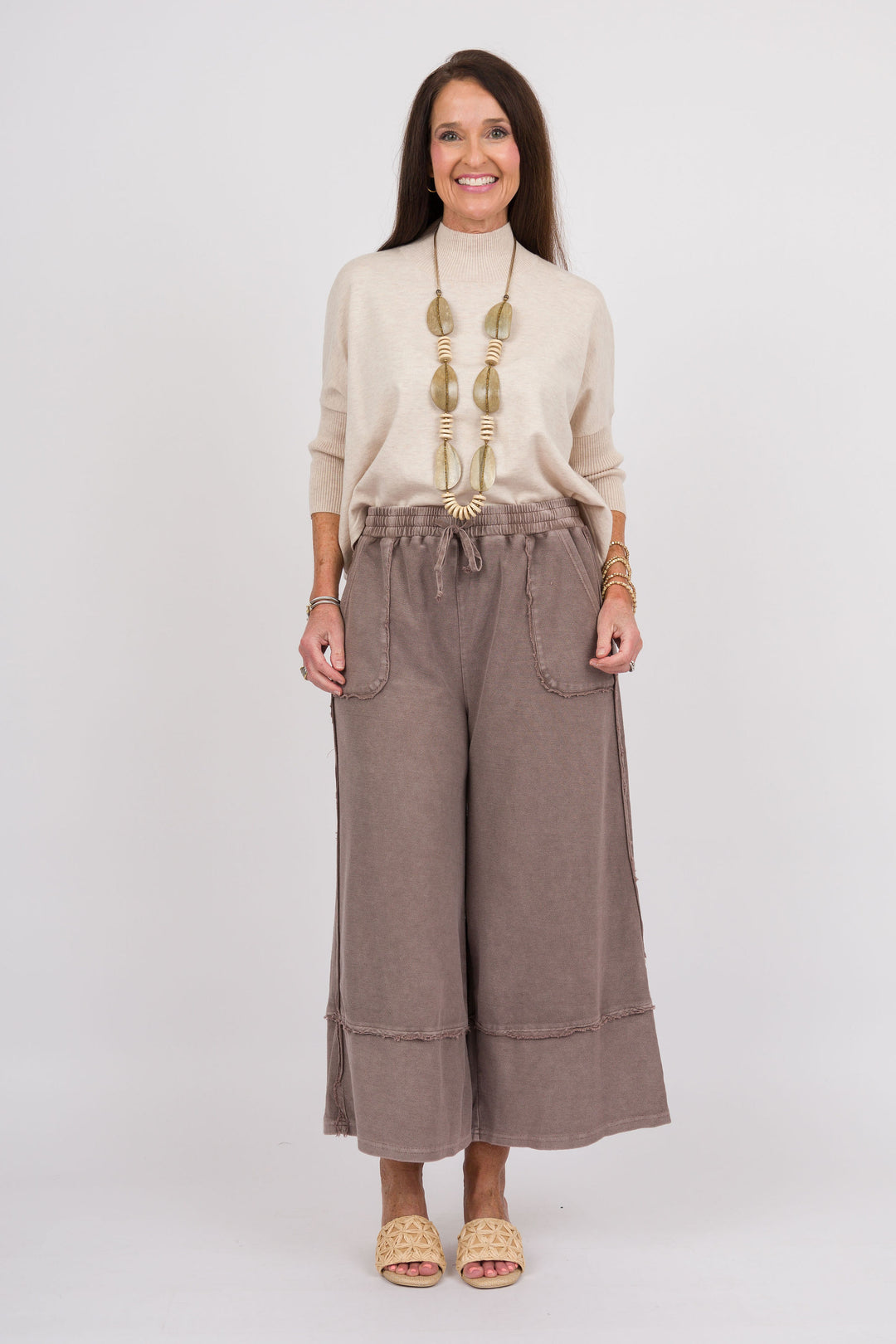 Easy Street Wide Leg Pants - Espresso