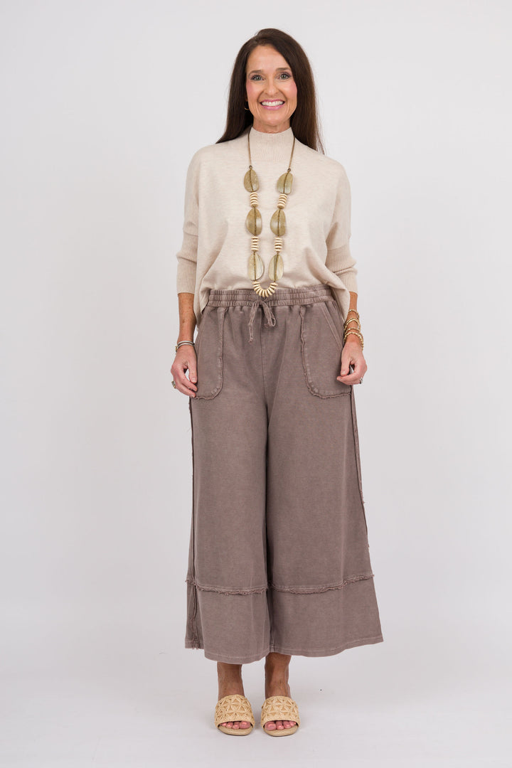 Easy Street Wide Leg Pants - Espresso