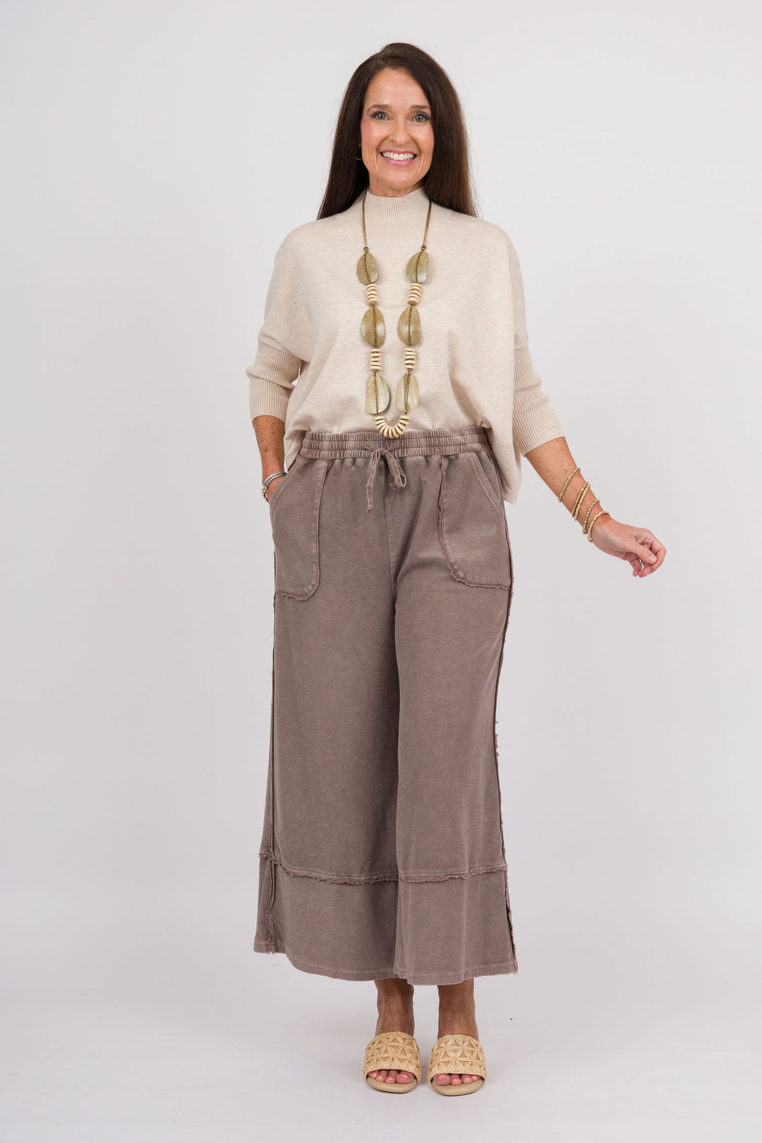 Easy Street Wide Leg Pants - Espresso