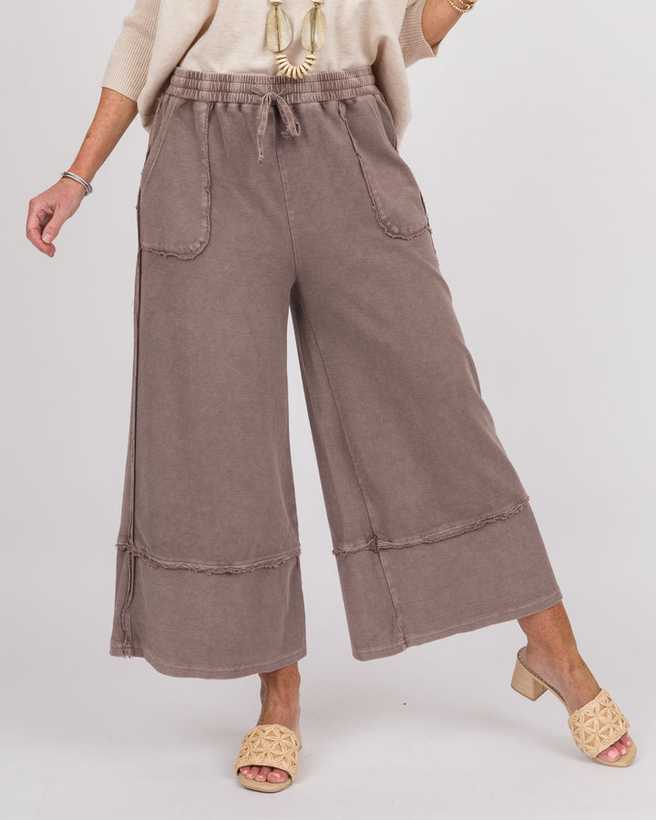 Easy Street Wide Leg Pants - Espresso