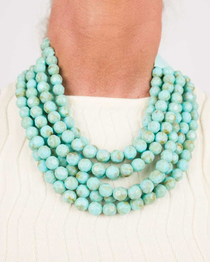 Faceted Marble Necklace - Turquoise