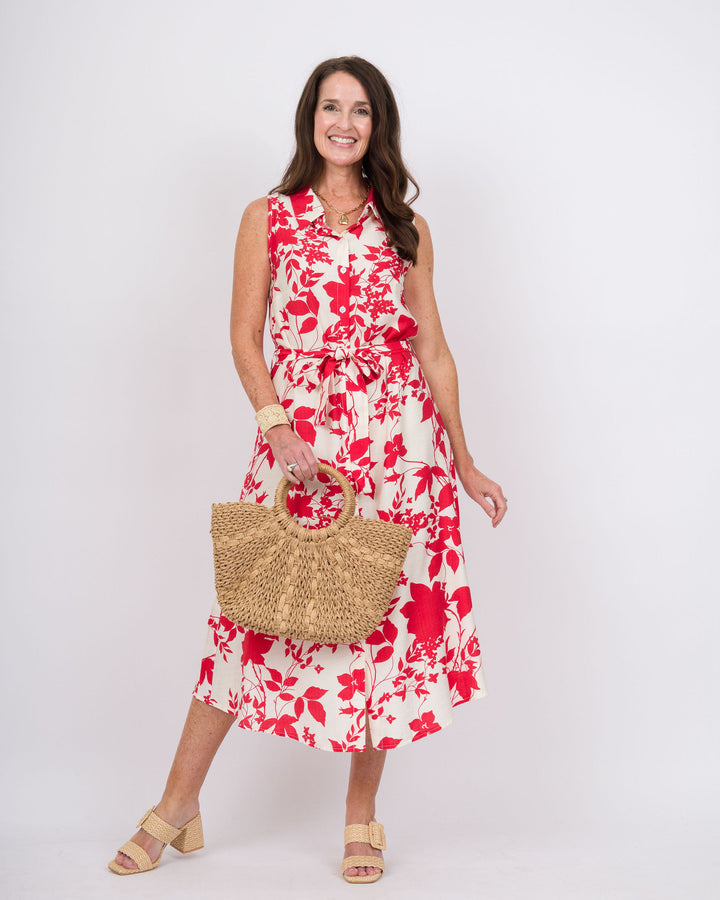 Francesa Floral Print Dress Red