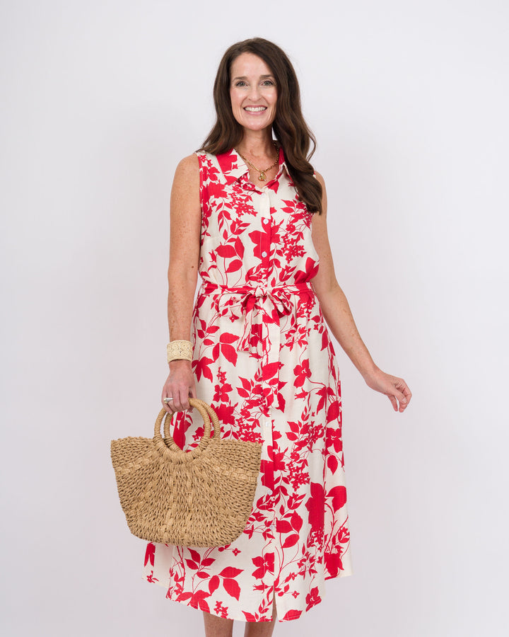 Francesa Floral Print Dress Red