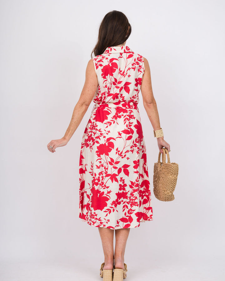 Francesa Floral Print Dress Red