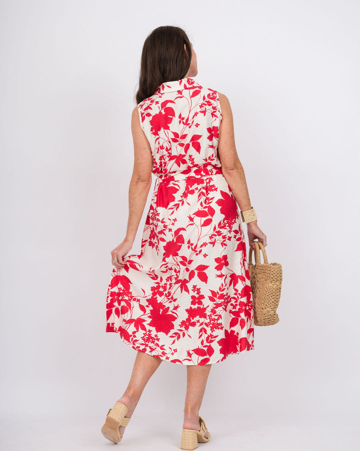 Francesa Floral Print Dress Red