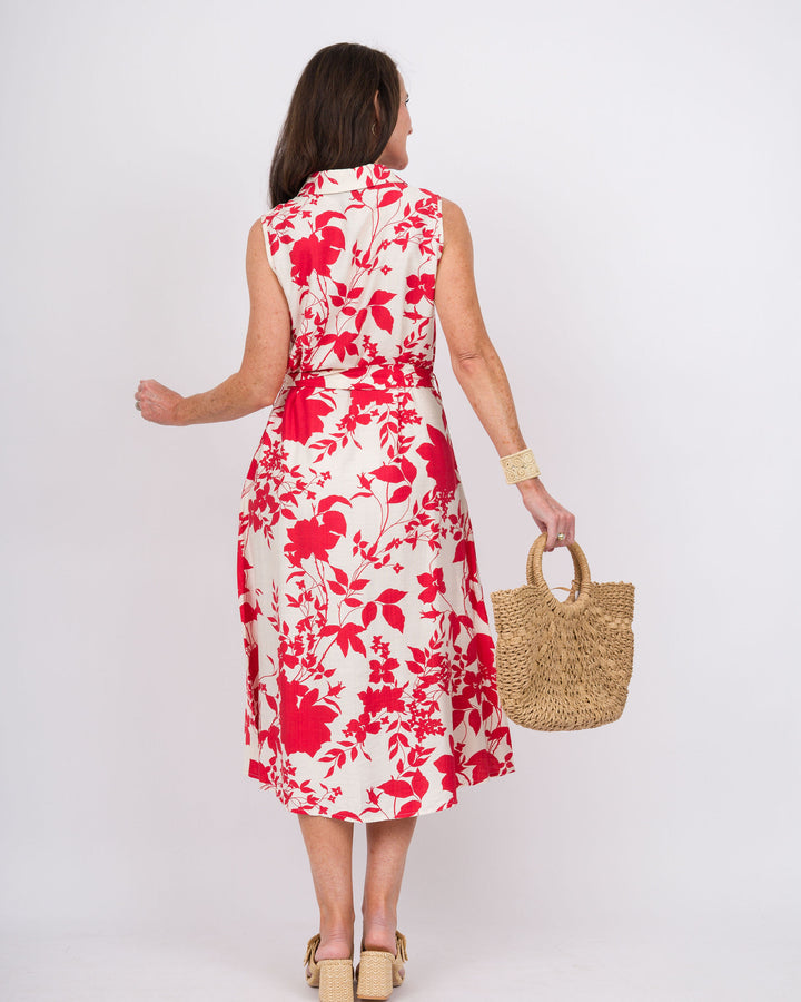 Francesa Floral Print Dress Red