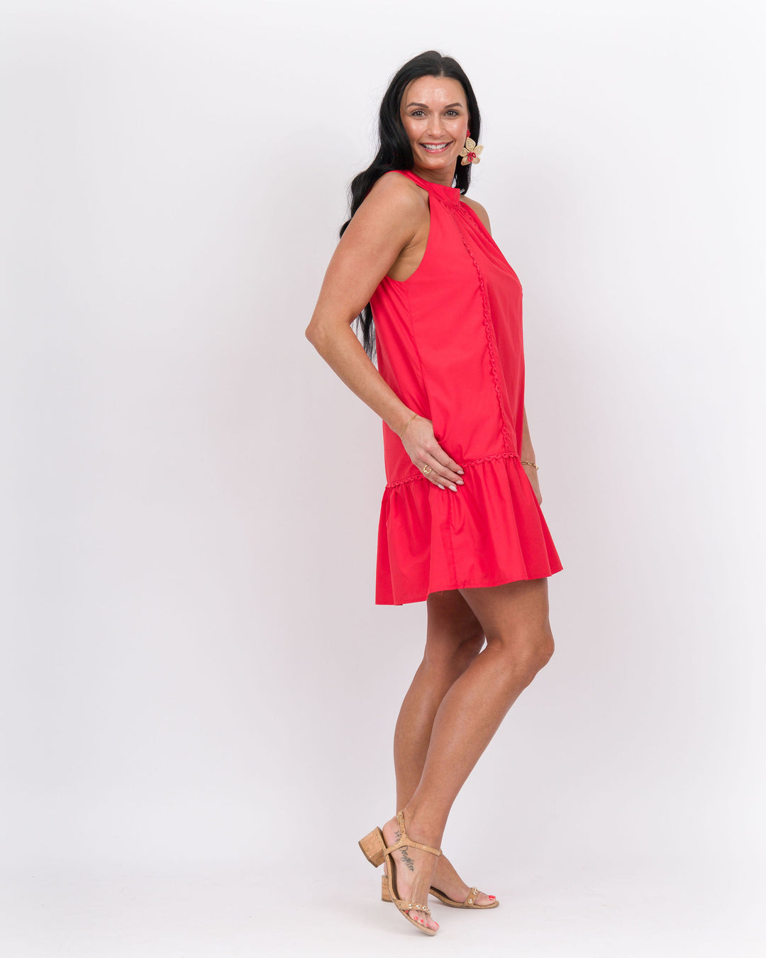 Joy Joy Halter Dress Red