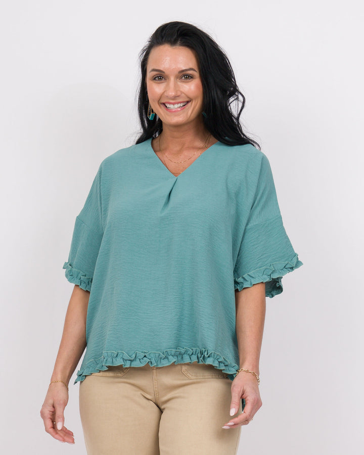 Aspen Flowy Top Sage