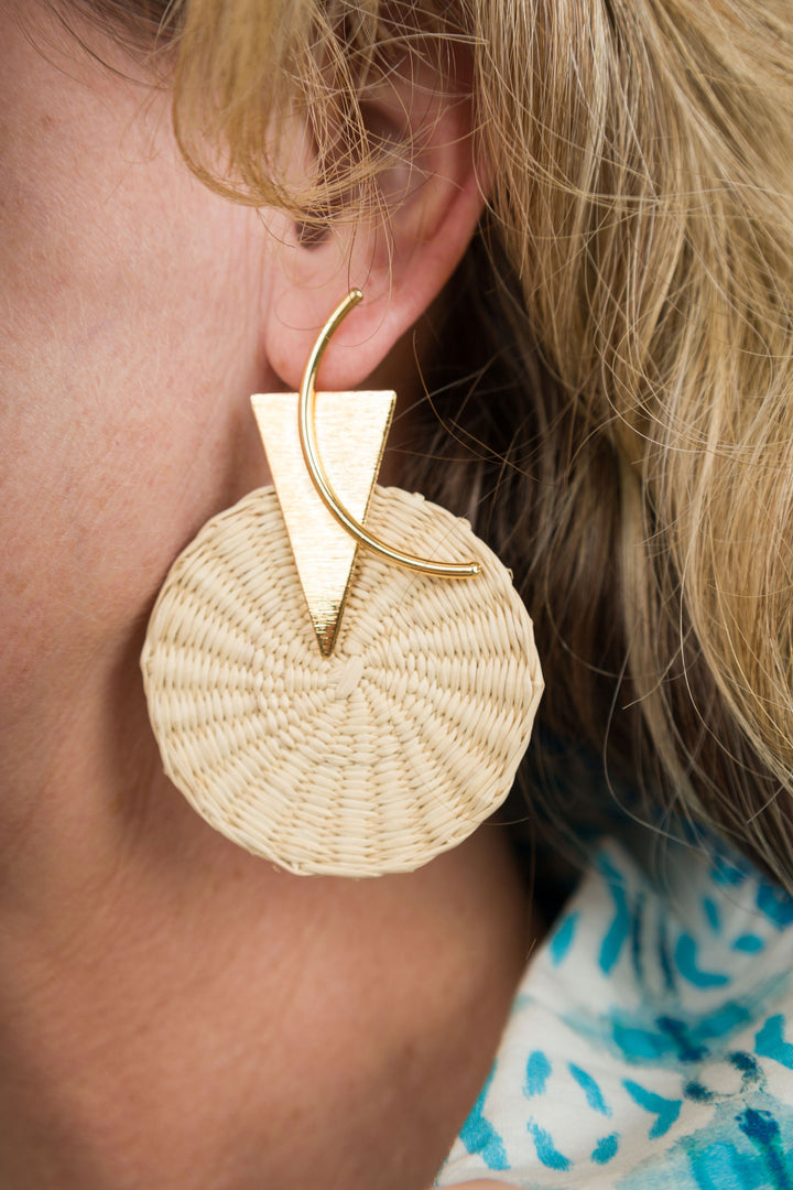 Handmade Palm  Earrings Triangle