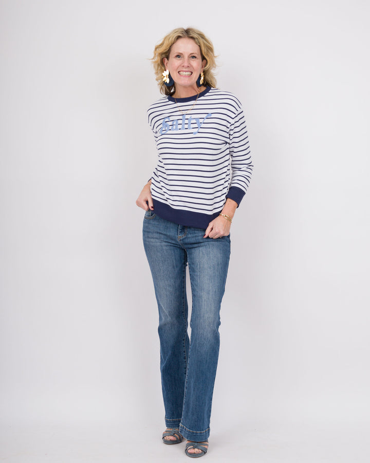 Salty Sweatshirt Blue Stripe