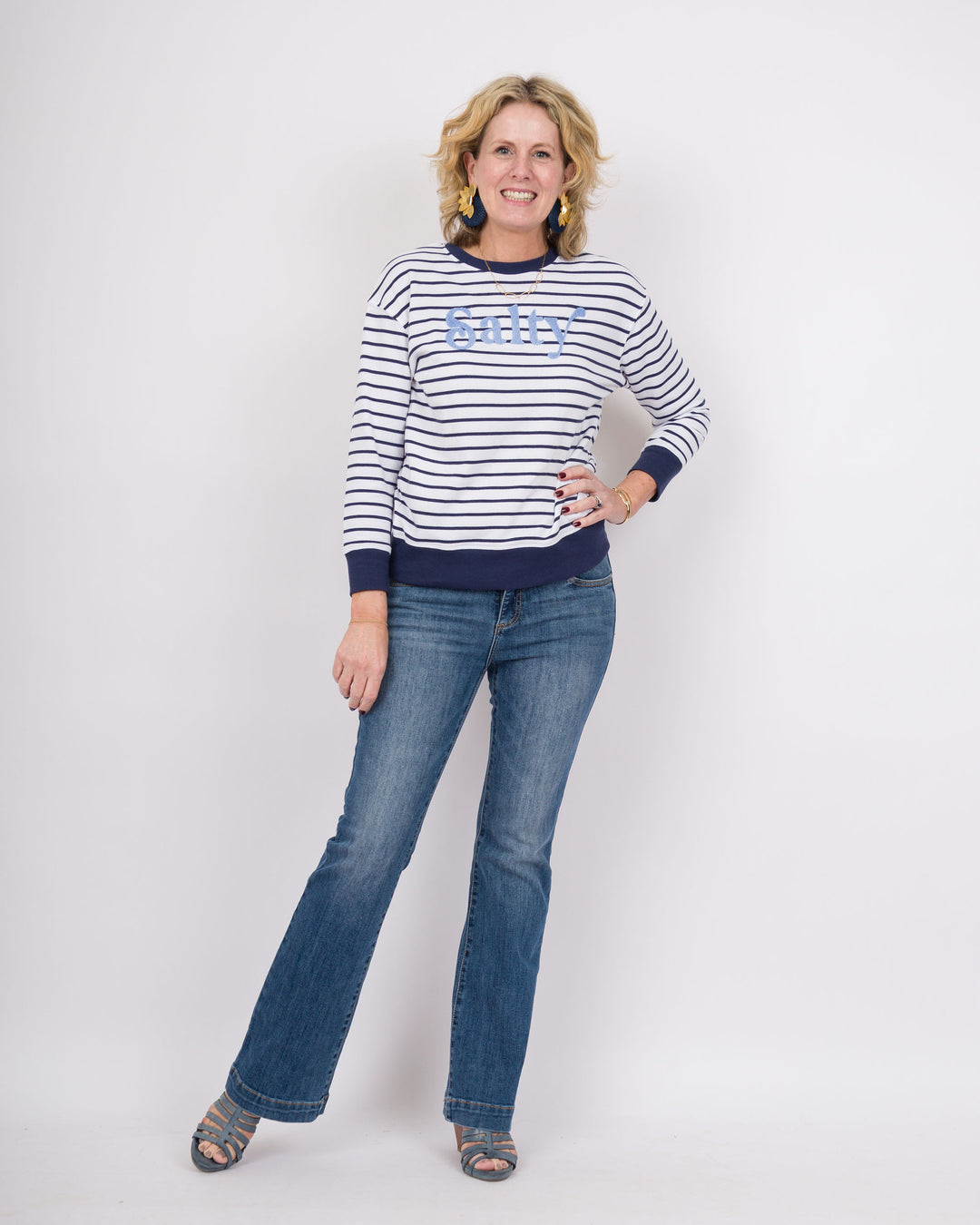 Salty Sweatshirt Blue Stripe