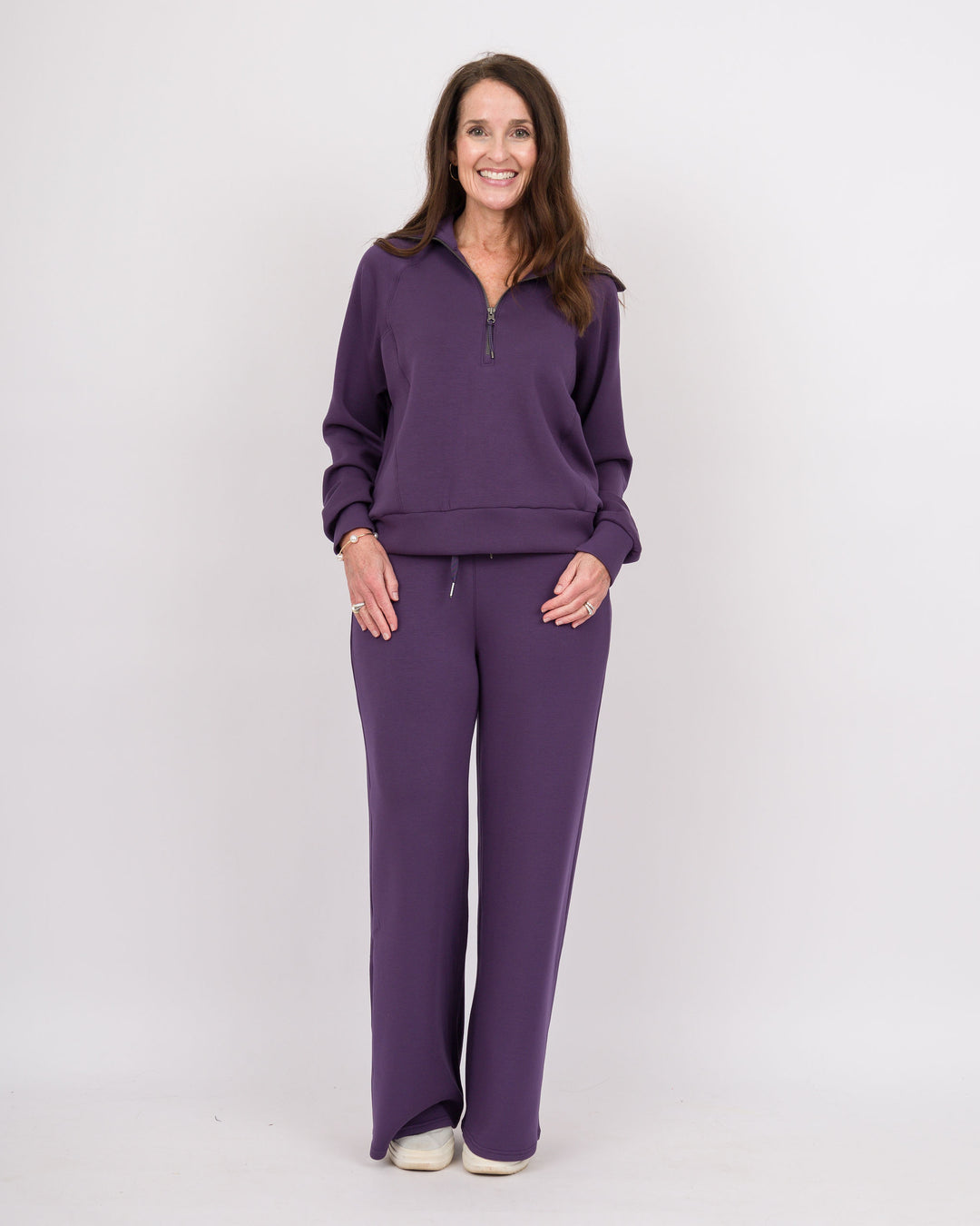 Spanx Air Essentials Half Zip Aubergine