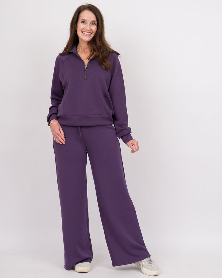 Spanx Air Essentials Half Zip Aubergine