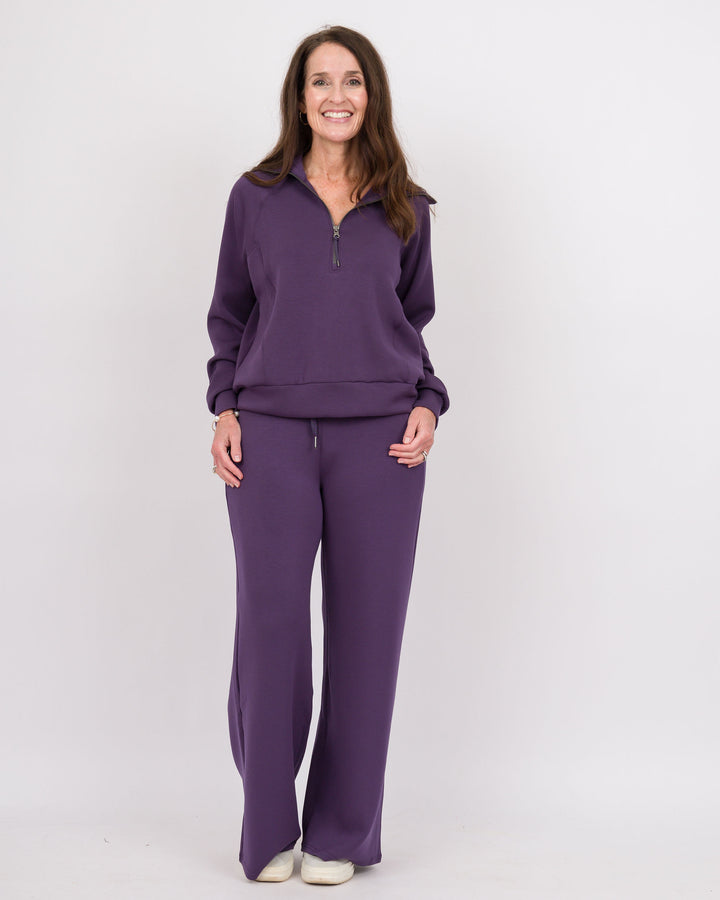 Spanx Air Essentials Wide Leg Pant Aubergine