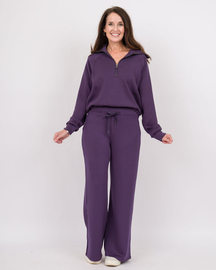 Spanx Air Essentials Wide Leg Pant Aubergine