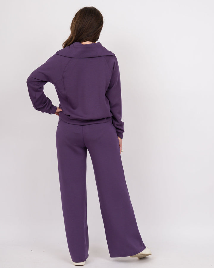 Spanx Air Essentials Half Zip Aubergine