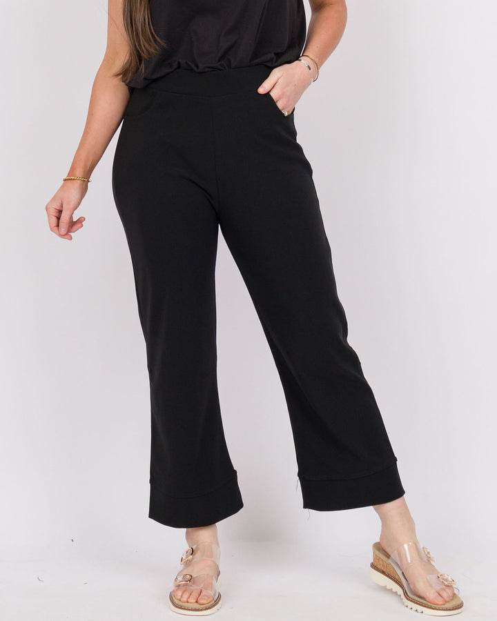 Georgie Wide Leg Cropped Pant Black