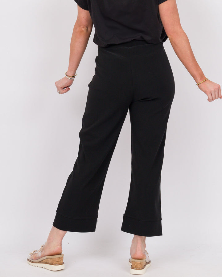 Georgie Wide Leg Cropped Pant Black