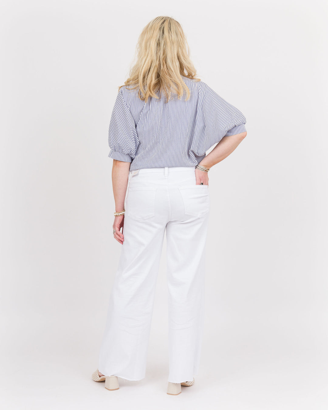 KUT from the Kloth Meg High Rise Wide Leg - Optic White