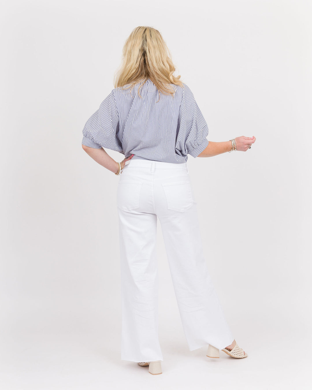 KUT from the Kloth Meg High Rise Wide Leg - Optic White