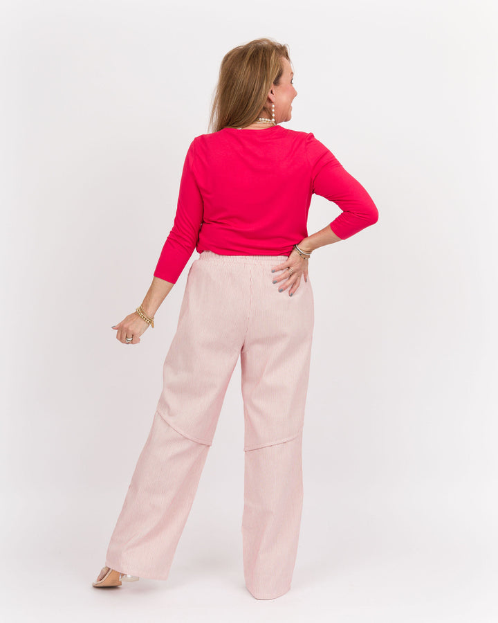 Striped Pants - Cream Red