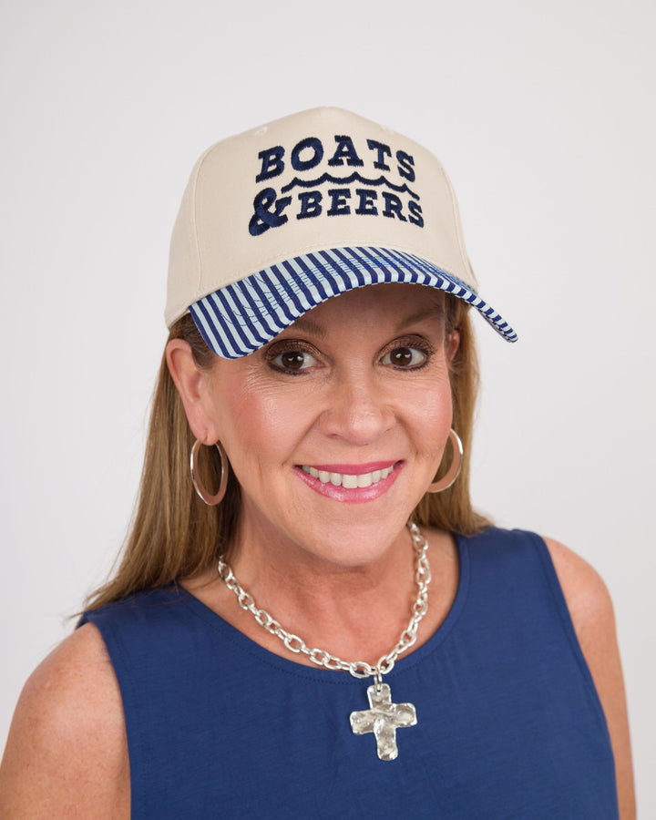 Navy Boats &amp; Beer Trucker Hat