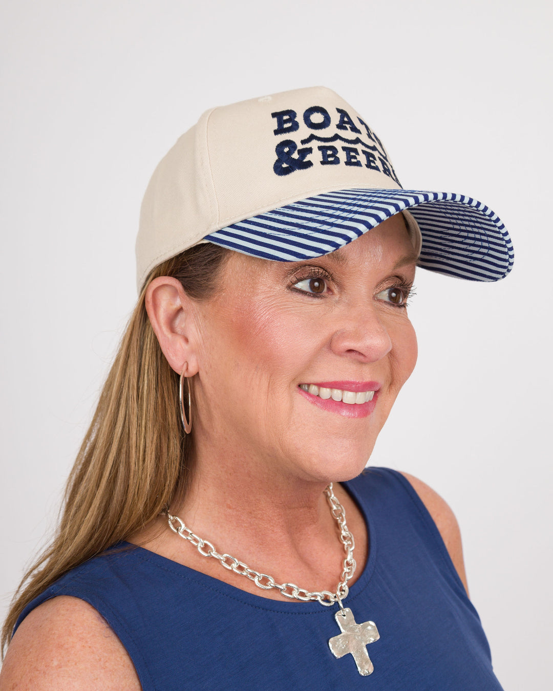 Navy Boats &amp; Beer Trucker Hat