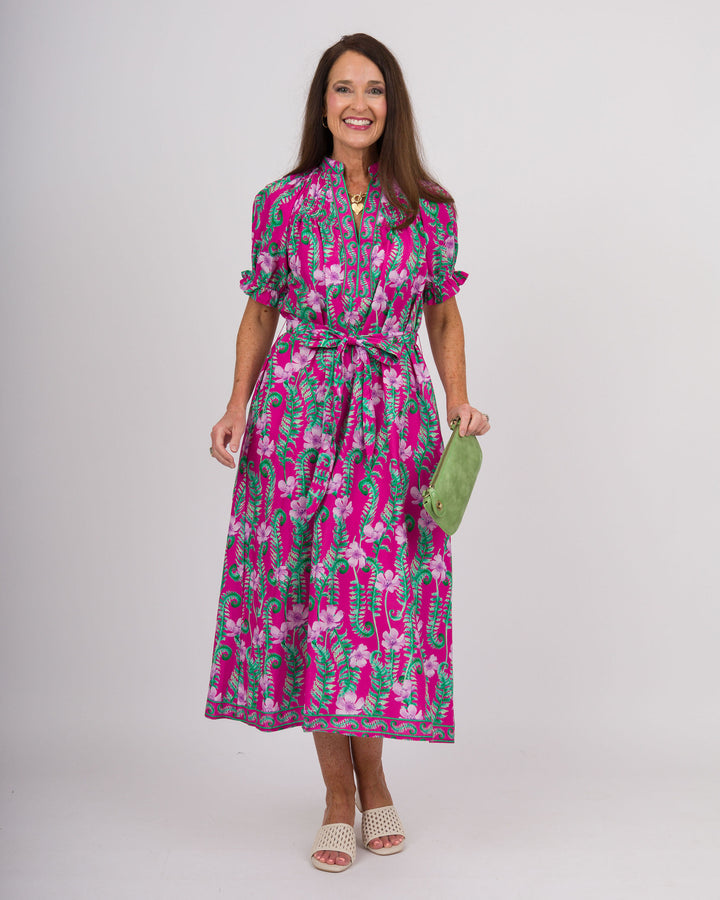 Novalee Floral Midi Dress - Peony
