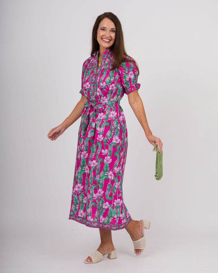 Novalee Floral Midi Dress - Peony